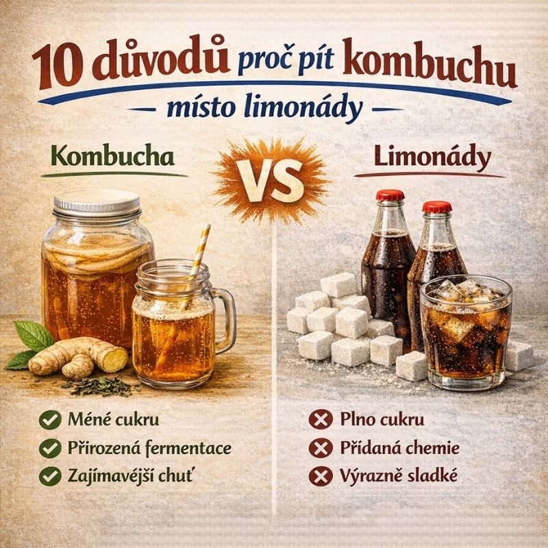 10 důvodů pít kombuchu místo limonády